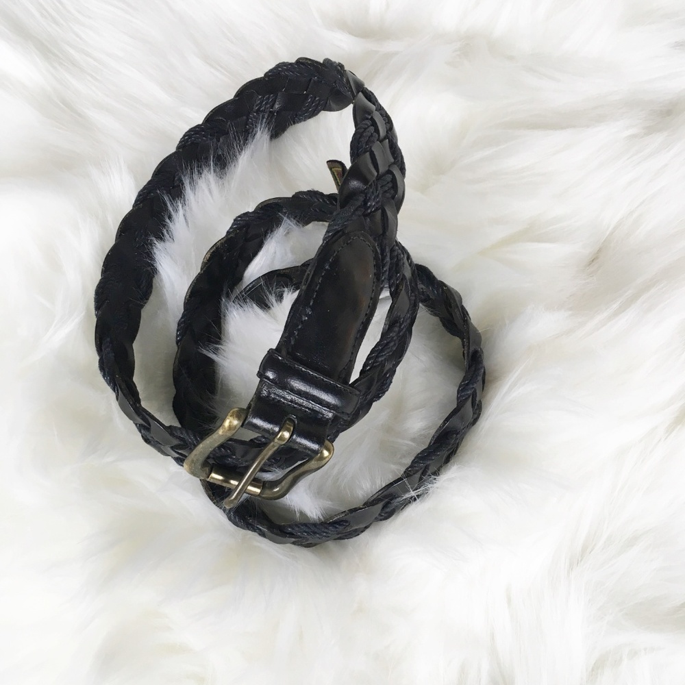 Quality, hand-crafted Black Leather Braided Belt - Picture 3 of 5